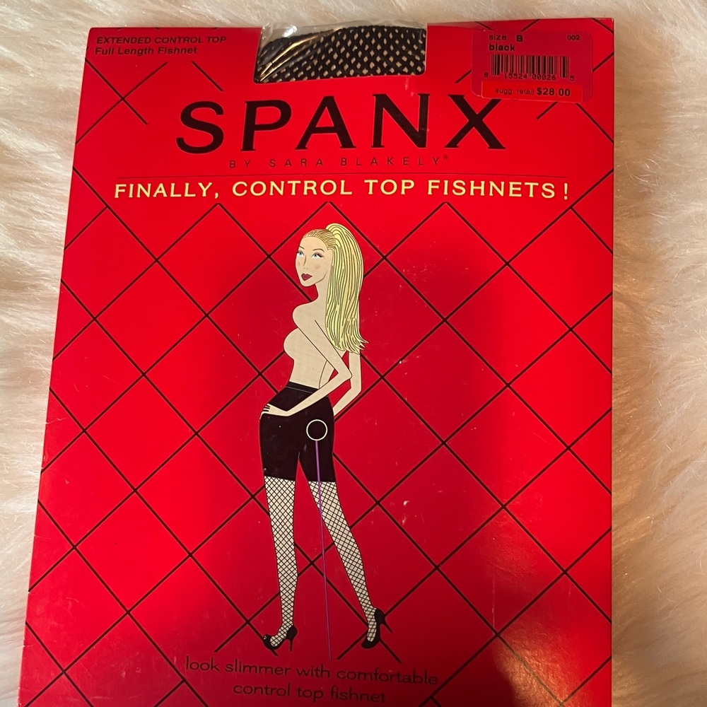 SPANX black  Control Top Fishnet’s